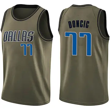 Dallas Mavericks Luka Doncic Salute to Service Jersey - Youth Swingman Green